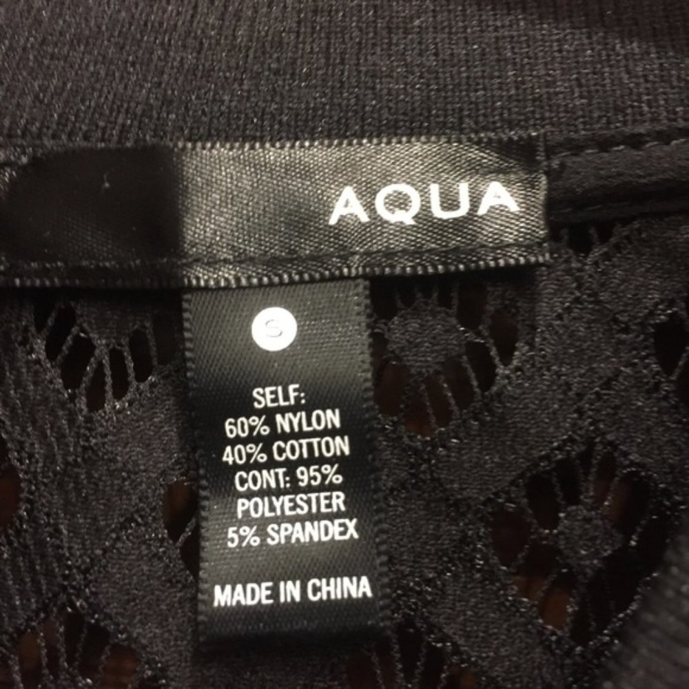 Aqua Boho Black Lace Bomber Jacket — Small - Picture 4 of 6